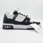 كوتشي لويس فيتون رجالي أسود في أبيض Louis Vuitton Shoes Black White - مستر كوتشي