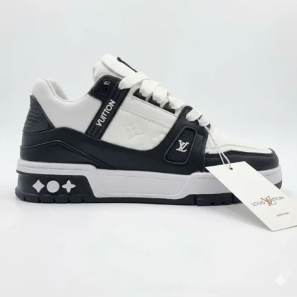 كوتشي لويس فيتون رجالي أسود في أبيض Louis Vuitton Shoes Black White - مستر كوتشي